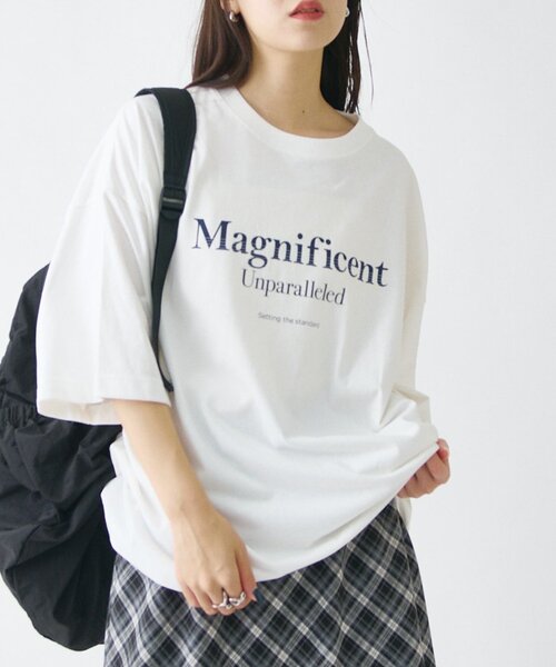 COLONY 2139(コロニートゥーワンスリーナイン)の「【汗じみ防止】アソートロゴプリントTシャツ(Tシャツ/カットソー・レディース・ホワイト/グレー/ブラウン・FREE)」の7枚目の写真