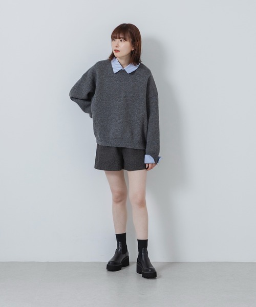 EVOL(イーボル)の「【S-LLサイズ展開・美脚効果あり】7cmニットショートブーツ JB4076(ブーツ・レディース・ブラック/アイボリー・S/M/L/LL)」の9枚目の写真