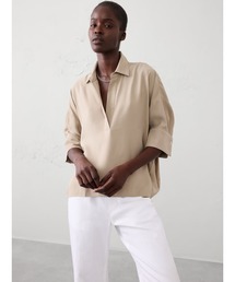 BANANA REPUBLIC FACTORY STORE ドレーピーツイル スキッパートップス