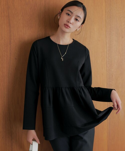 組曲 S(クミキョク チイサイサイズ)の「ソフトダンボール ビスチェ風カットソー(Tシャツ/カットソー・レディース・ホワイト系/ブラック系・S2)」の3枚目の写真