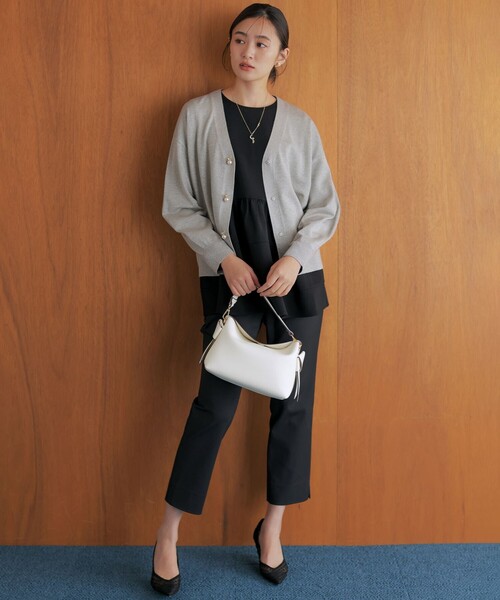 組曲 S(クミキョク チイサイサイズ)の「ソフトダンボール ビスチェ風カットソー(Tシャツ/カットソー・レディース・ホワイト系/ブラック系・S2)」の9枚目の写真