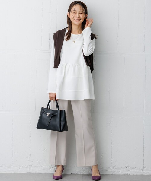 組曲 S(クミキョク チイサイサイズ)の「ソフトダンボール ビスチェ風カットソー(Tシャツ/カットソー・レディース・ホワイト系/ブラック系・S2)」の14枚目の写真