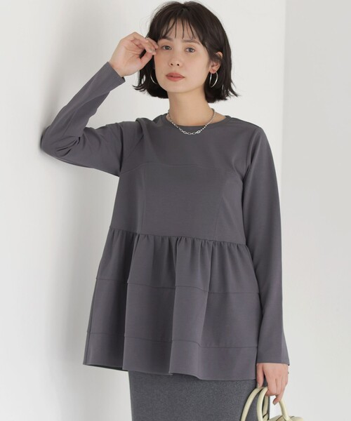 組曲 S(クミキョク チイサイサイズ)の「ソフトダンボール ビスチェ風カットソー(Tシャツ/カットソー・レディース・ホワイト系/ブラック系・S2)」の16枚目の写真
