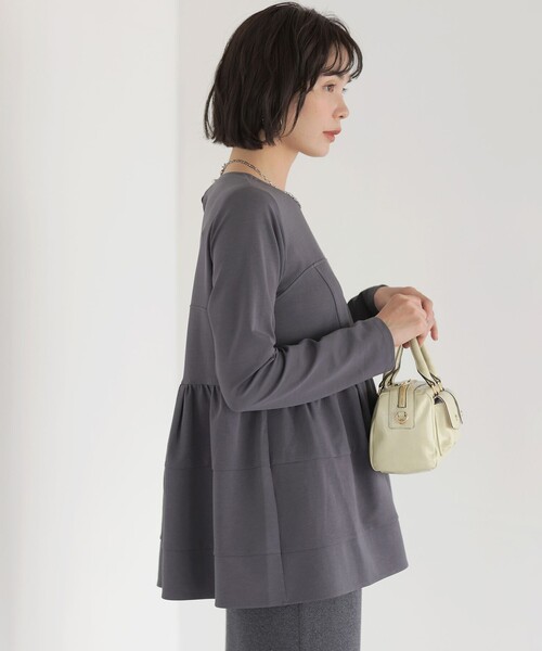 組曲 S(クミキョク チイサイサイズ)の「ソフトダンボール ビスチェ風カットソー(Tシャツ/カットソー・レディース・ホワイト系/ブラック系・S2)」の17枚目の写真