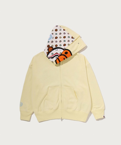 A BATHING APE（アベイシングエイプ）の「MILO SHARK OVERSIZED FULL ZIP DOUBLE HOODIE（パーカー・レディース・イエロー/ピンク・MEDIUM/SMALL）」の3枚目の写真