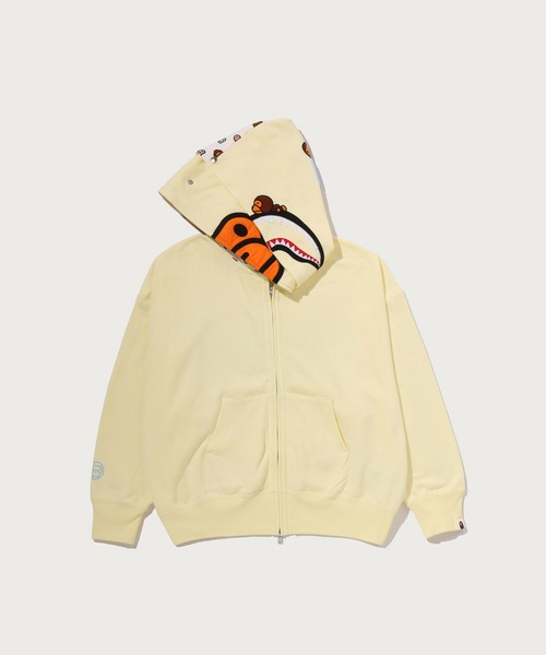 A BATHING APE（アベイシングエイプ）の「MILO SHARK OVERSIZED FULL ZIP DOUBLE HOODIE（パーカー・レディース・イエロー/ピンク・MEDIUM/SMALL）」の5枚目の写真