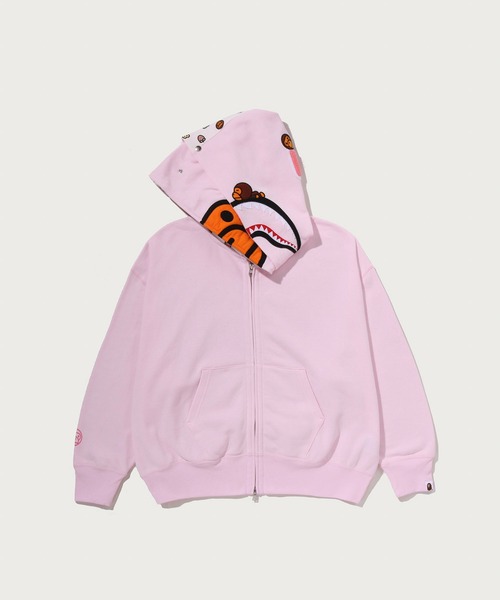 A BATHING APE（アベイシングエイプ）の「MILO SHARK OVERSIZED FULL ZIP DOUBLE HOODIE（パーカー・レディース・イエロー/ピンク・MEDIUM/SMALL）」の6枚目の写真