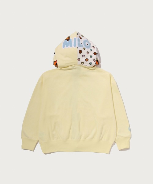 A BATHING APE（アベイシングエイプ）の「MILO SHARK OVERSIZED FULL ZIP DOUBLE HOODIE（パーカー・レディース・イエロー/ピンク・MEDIUM/SMALL）」の7枚目の写真
