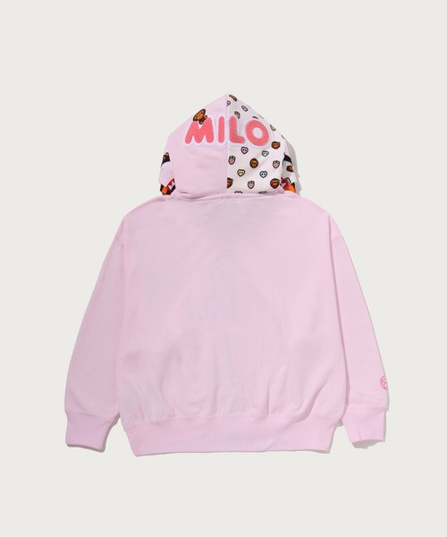 A BATHING APE（アベイシングエイプ）の「MILO SHARK OVERSIZED FULL ZIP DOUBLE HOODIE（パーカー・レディース・イエロー/ピンク・MEDIUM/SMALL）」の8枚目の写真
