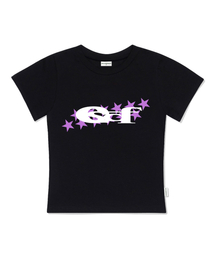 スタ ESCF ロゴ コラージュ プリント スリムフィット 半袖Tシャツ ブラック