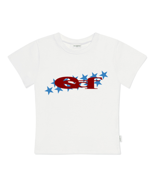 ESCAPEFROM(エスケープフロム)の「スタ ESCF ロゴ コラージュ プリント スリムフィット 半袖Tシャツ ブラック(Tシャツ/カットソー・レディース・その他・LARGE/MEDIUM)」の4枚目の写真