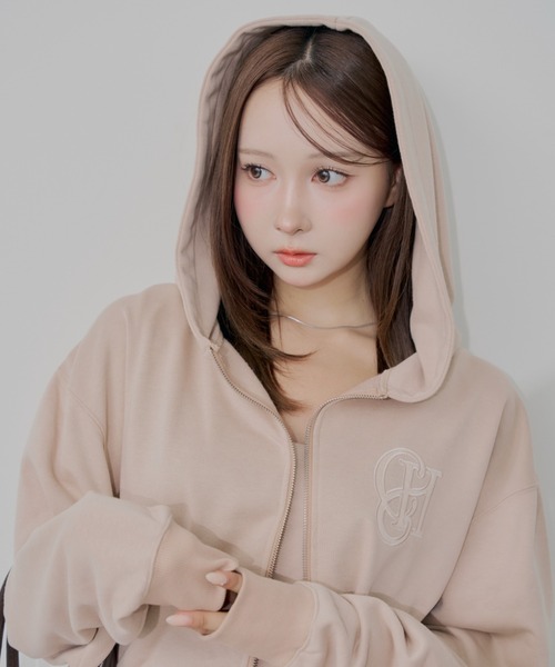 Chico(チコ)の「ロゴ刺繍ルーズパーカー(パーカー・レディース・グレー/オートミール/ピンクベージュ・FREE)」の16枚目の写真