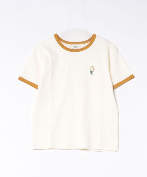 SOMETHING(サムシング)の「SOMETHING×TOLIGHT 刺繍 ロゴ半袖Tシャツ(Tシャツ/カットソー・レディース・ホワイト/ボルドー/ネイビー・FREE)」の2枚目の写真
