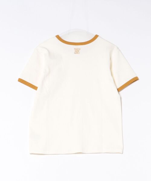 SOMETHING(サムシング)の「SOMETHING×TOLIGHT 刺繍 ロゴ半袖Tシャツ(Tシャツ/カットソー・レディース・ホワイト/ボルドー/ネイビー・FREE)」の4枚目の写真