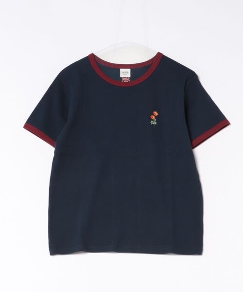 SOMETHING(サムシング)の「SOMETHING×TOLIGHT 刺繍 ロゴ半袖Tシャツ(Tシャツ/カットソー・レディース・ホワイト/ボルドー/ネイビー・FREE)」の7枚目の写真