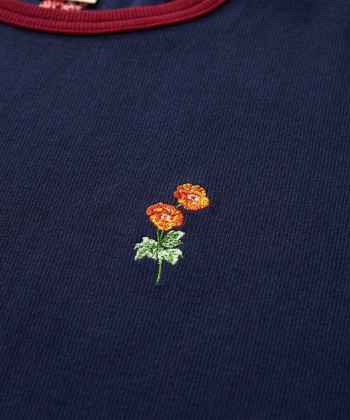 SOMETHING(サムシング)の「SOMETHING×TOLIGHT 刺繍 ロゴ半袖Tシャツ(Tシャツ/カットソー・レディース・ホワイト/ボルドー/ネイビー・FREE)」の8枚目の写真