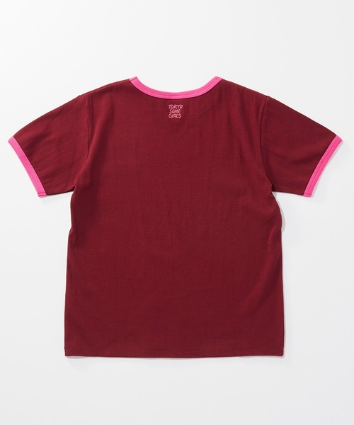 SOMETHING(サムシング)の「SOMETHING×TOLIGHT 刺繍 ロゴ半袖Tシャツ(Tシャツ/カットソー・レディース・ホワイト/ボルドー/ネイビー・FREE)」の12枚目の写真