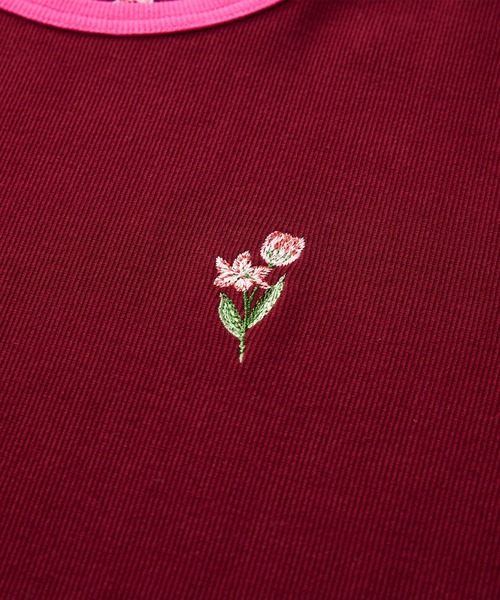 SOMETHING(サムシング)の「SOMETHING×TOLIGHT 刺繍 ロゴ半袖Tシャツ(Tシャツ/カットソー・レディース・ホワイト/ボルドー/ネイビー・FREE)」の13枚目の写真