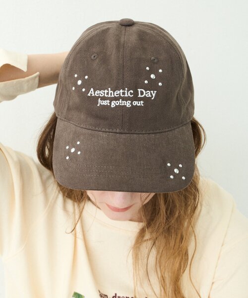 CIAOPANIC TYPY(チャオパニックティピー)の「【WEB限定】スタッズデザイン刺繍キャップ(キャップ・レディース・チャコールグレー/ブルー/グリーン/アイボリー・ONE SIZE)」の2枚目の写真