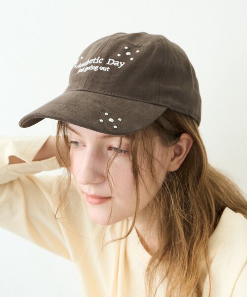 CIAOPANIC TYPY(チャオパニックティピー)の「【WEB限定】スタッズデザイン刺繍キャップ(キャップ・レディース・チャコールグレー/ブルー/グリーン/アイボリー・ONE SIZE)」の9枚目の写真