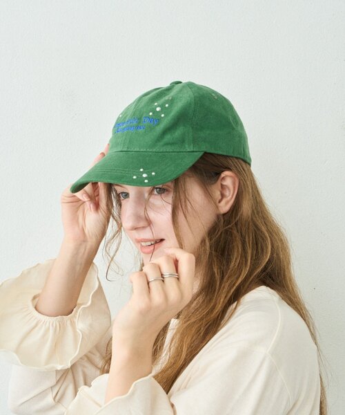 CIAOPANIC TYPY(チャオパニックティピー)の「【WEB限定】スタッズデザイン刺繍キャップ(キャップ・レディース・チャコールグレー/ブルー/グリーン/アイボリー・ONE SIZE)」の16枚目の写真