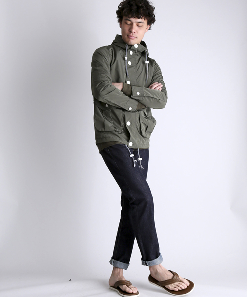 Denime（ドゥニーム）の「POLY/NYLON M/PARKA/ポリエステルナイロン・マウンテンパーカー（マウンテンパーカー・メンズ・オリーブ/オフホワイト・LARGE/MEDIUM）」の13枚目の写真