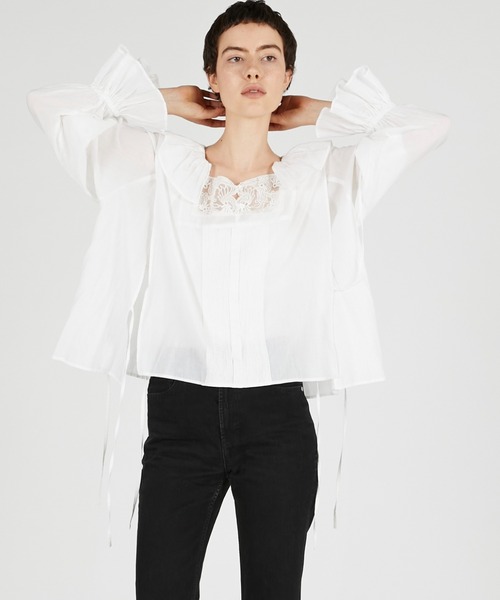 crinkle crinkle crinkle(クリンクルクリンクルクリンクル)の「【crinkle crinkle crinkle】victorian collar blouse/ヴィクリアンカラーブラウス(シャツ/ブラウス・レディース・ブラック/ホワイト・FREE)」の3枚目の写真
