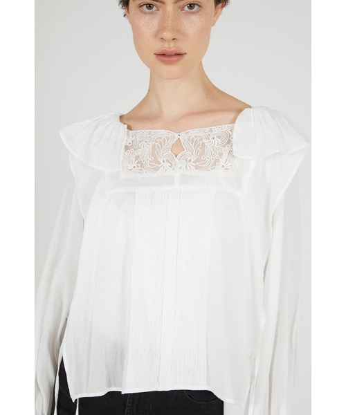 crinkle crinkle crinkle(クリンクルクリンクルクリンクル)の「【crinkle crinkle crinkle】victorian collar blouse/ヴィクリアンカラーブラウス(シャツ/ブラウス・レディース・ブラック/ホワイト・FREE)」の8枚目の写真