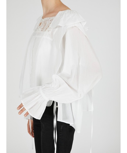 crinkle crinkle crinkle(クリンクルクリンクルクリンクル)の「【crinkle crinkle crinkle】victorian collar blouse/ヴィクリアンカラーブラウス(シャツ/ブラウス・レディース・ブラック/ホワイト・FREE)」の9枚目の写真
