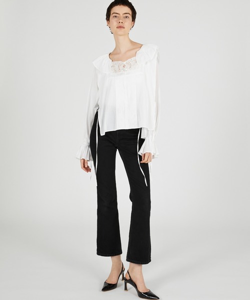 crinkle crinkle crinkle(クリンクルクリンクルクリンクル)の「【crinkle crinkle crinkle】victorian collar blouse/ヴィクリアンカラーブラウス(シャツ/ブラウス・レディース・ブラック/ホワイト・FREE)」の12枚目の写真
