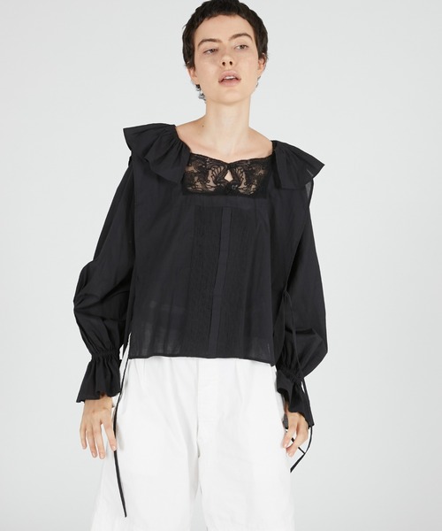 crinkle crinkle crinkle(クリンクルクリンクルクリンクル)の「【crinkle crinkle crinkle】victorian collar blouse/ヴィクリアンカラーブラウス(シャツ/ブラウス・レディース・ブラック/ホワイト・FREE)」の16枚目の写真