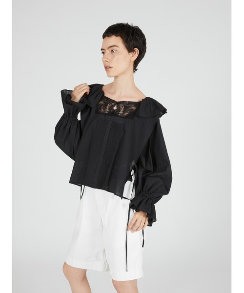 crinkle crinkle crinkle(クリンクルクリンクルクリンクル)の「【crinkle crinkle crinkle】victorian collar blouse/ヴィクリアンカラーブラウス(シャツ/ブラウス・レディース・ブラック/ホワイト・FREE)」の17枚目の写真