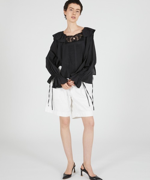 crinkle crinkle crinkle(クリンクルクリンクルクリンクル)の「【crinkle crinkle crinkle】victorian collar blouse/ヴィクリアンカラーブラウス(シャツ/ブラウス・レディース・ブラック/ホワイト・FREE)」の22枚目の写真