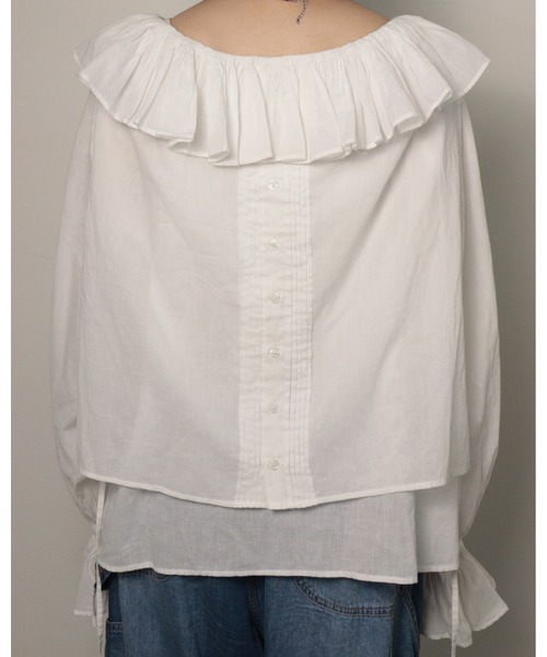 crinkle crinkle crinkle(クリンクルクリンクルクリンクル)の「【crinkle crinkle crinkle】victorian collar blouse/ヴィクリアンカラーブラウス(シャツ/ブラウス・レディース・ブラック/ホワイト・FREE)」の14枚目の写真