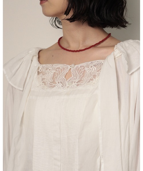 crinkle crinkle crinkle(クリンクルクリンクルクリンクル)の「【crinkle crinkle crinkle】victorian collar blouse/ヴィクリアンカラーブラウス(シャツ/ブラウス・レディース・ブラック/ホワイト・FREE)」の15枚目の写真