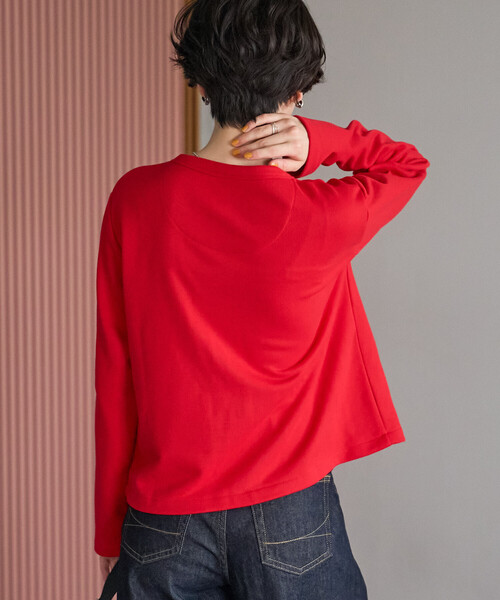 FREAK'S STORE(フリークスストア)の「FRUIT OF THE LOOM×FREAK'S STORE/フルーツオブザルーム 別注 スナップカーディガン/リングドットカーディガン/スウェットカーディガン(カーディガン/ボレロ・レディース・グリーン/レッド/ブラック・フリ-)」の14枚目の写真