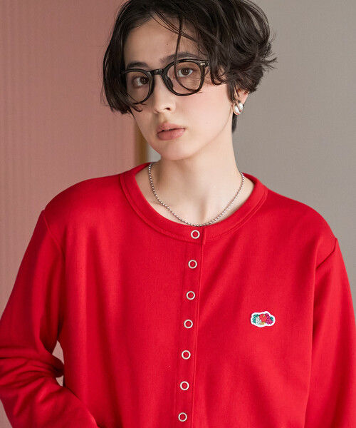 FREAK'S STORE(フリークスストア)の「FRUIT OF THE LOOM×FREAK'S STORE/フルーツオブザルーム 別注 スナップカーディガン/リングドットカーディガン/スウェットカーディガン(カーディガン/ボレロ・レディース・グリーン/レッド/ブラック・フリ-)」の17枚目の写真