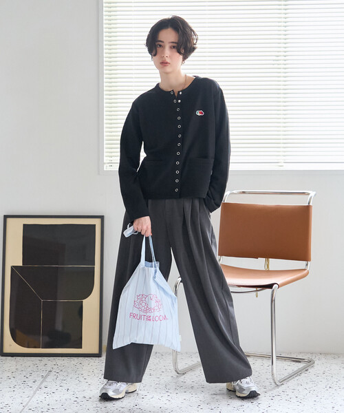 FREAK'S STORE(フリークスストア)の「FRUIT OF THE LOOM×FREAK'S STORE/フルーツオブザルーム 別注 スナップカーディガン/リングドットカーディガン/スウェットカーディガン(カーディガン/ボレロ・レディース・グリーン/レッド/ブラック・フリ-)」の19枚目の写真