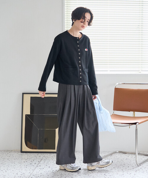 FREAK'S STORE(フリークスストア)の「FRUIT OF THE LOOM×FREAK'S STORE/フルーツオブザルーム 別注 スナップカーディガン/リングドットカーディガン/スウェットカーディガン(カーディガン/ボレロ・レディース・グリーン/レッド/ブラック・フリ-)」の21枚目の写真