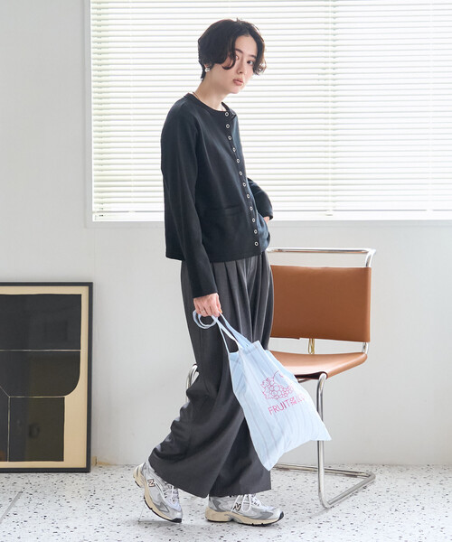 FREAK'S STORE(フリークスストア)の「FRUIT OF THE LOOM×FREAK'S STORE/フルーツオブザルーム 別注 スナップカーディガン/リングドットカーディガン/スウェットカーディガン(カーディガン/ボレロ・レディース・グリーン/レッド/ブラック・フリ-)」の22枚目の写真
