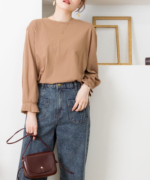 ElegChic(エレグシック)の「タックスリーブカットソー(Tシャツ/カットソー・レディース・チャコールグレー/モカ/オフホワイト/グレイッシュベージュ/ブラック・FREE)」の21枚目の写真