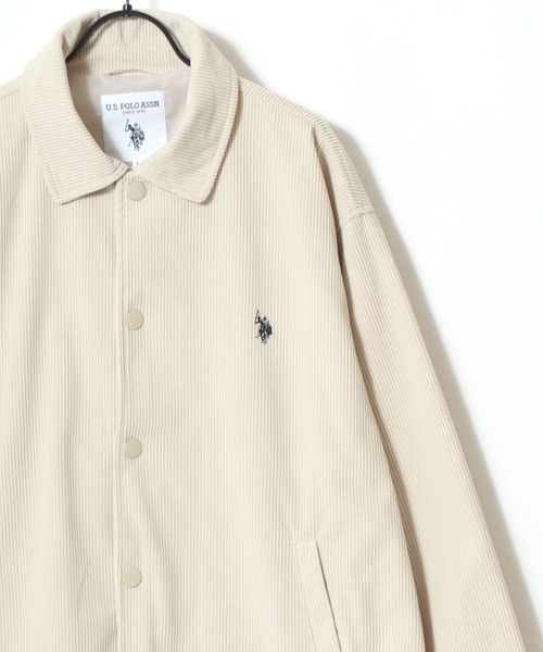 U.S. POLO ASSN.(ユーエスポロアッスン)の「U.S. POLO ASSN./ユーエスポロアッスン Coach Jacket/オーバーサイズ コーデュロイ コーチジャケット/レディース メンズ(ブルゾン・メンズ・アイボリー/ベージュ/ブラック・L/M/LL)」の1枚目の写真