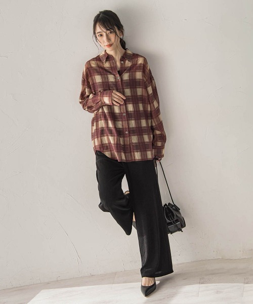 Droite lautreamont(ドロワットロートレアモン)の「チェックシャツ(シャツ/ブラウス・レディース・ワインレッド/ブルー系その他・M)」の19枚目の写真