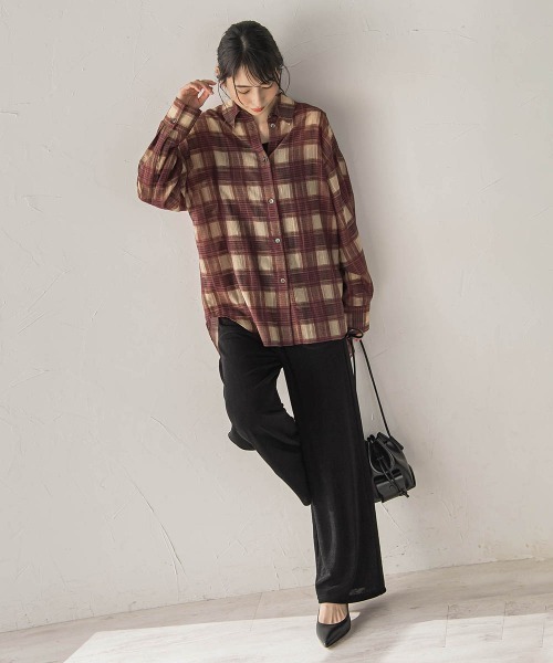 Droite lautreamont(ドロワットロートレアモン)の「チェックシャツ(シャツ/ブラウス・レディース・ワインレッド/ブルー系その他・M)」の20枚目の写真