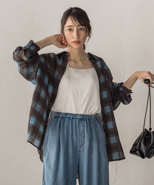 Droite lautreamont(ドロワットロートレアモン)の「チェックシャツ(シャツ/ブラウス・レディース・ワインレッド/ブルー系その他・M)」の3枚目の写真