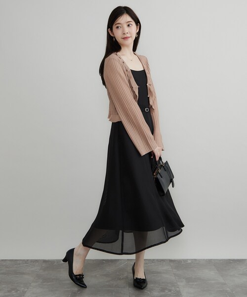 couture brooch（クチュールブローチ）の「Vネックフリルカーディガン（カーディガン/ボレロ・レディース・ライトグレー/サンドベージュ/ブラック・38）」の22枚目の写真