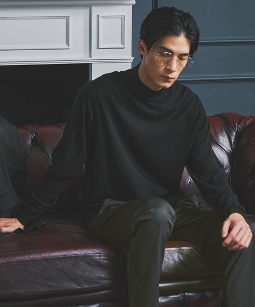 GLOBAL WORK（グローバルワーク）の「ウールブレンドモックネックニット/Salon de GW/1052613（ニット/セーター・メンズ・ボルドー/チャコールグレー/ブラック・X-LARGE/SMALL/LARGE/MEDIUM）」の2枚目の写真