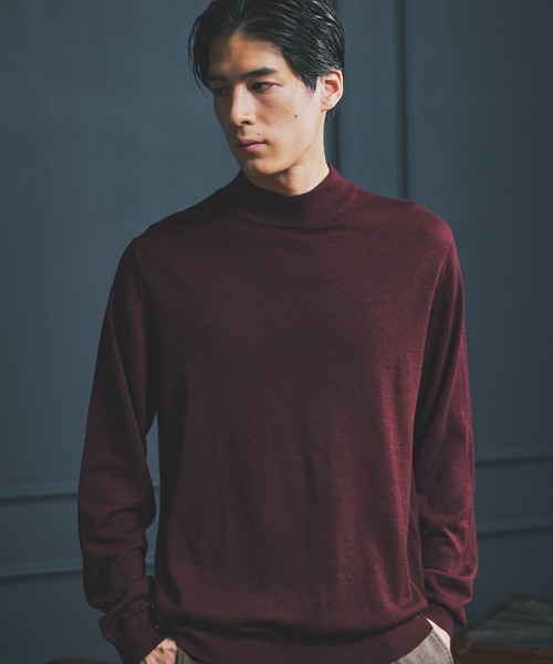 GLOBAL WORK（グローバルワーク）の「ウールブレンドモックネックニット/Salon de GW/1052613（ニット/セーター・メンズ・ボルドー/チャコールグレー/ブラック・X-LARGE/SMALL/LARGE/MEDIUM）」の9枚目の写真