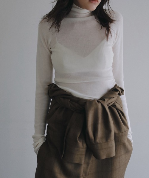 anuke（アンヌーク）の「Wholegarment Wool Turtle（ニット/セーター・レディース・グレー/ブラック/チャコールグレー/アイボリー・FREE）」の6枚目の写真