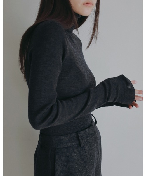 anuke（アンヌーク）の「Wholegarment Wool Turtle（ニット/セーター・レディース・グレー/ブラック/チャコールグレー/アイボリー・FREE）」の15枚目の写真